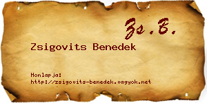 Zsigovits Benedek névjegykártya